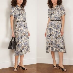 Altuzarra Kiera Short Sleeve Midi Silk Shirtdress